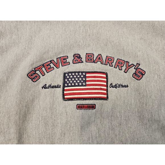Steve And Barry's Vintage Adult Small Medium Gray Crewneck USA Flag Y2K - Picture 2 of 6